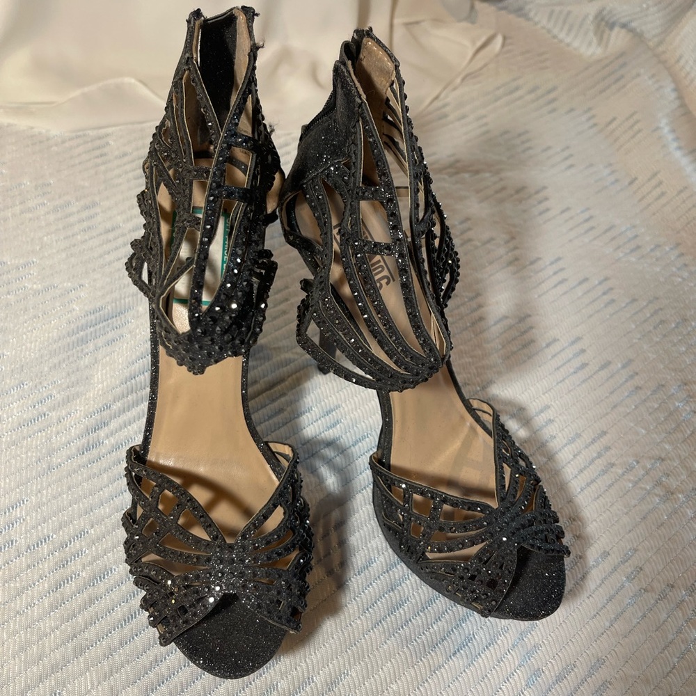 Great Sparkle Dress heels in smokey grey.